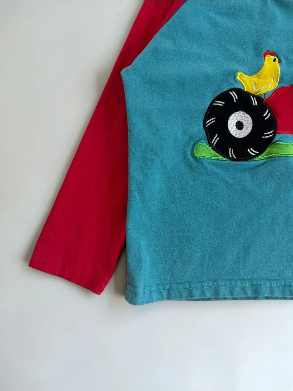 EUC Boutique Boys Tractor Chicken Farm Country Appliqué Long Sleeve Shirt